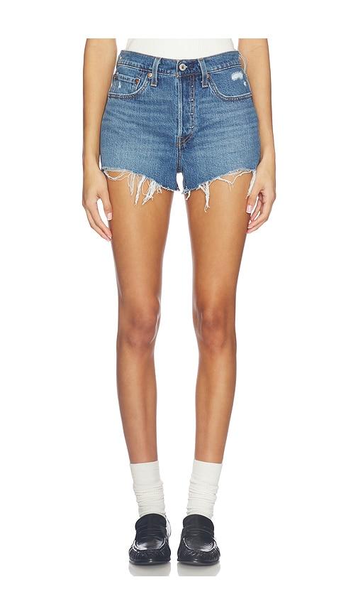 levi's 501 original short in blue.