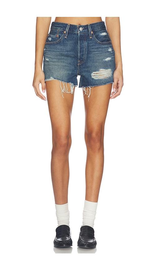 levi's 501 original short in blue.
