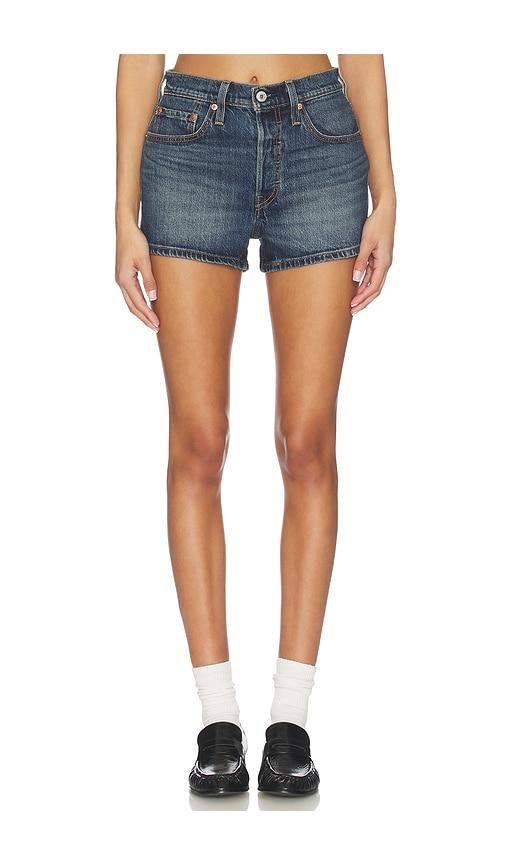 levi's 501 original short in blue.