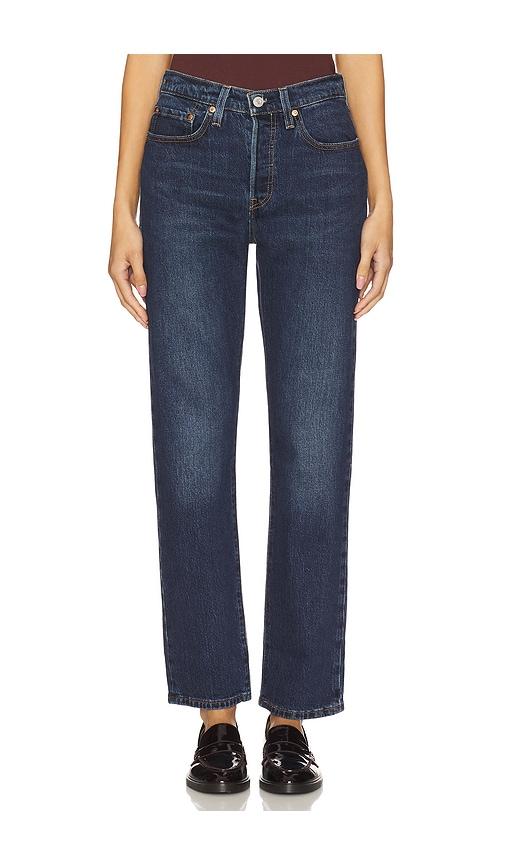 levi's 501 straight jeans in blue.