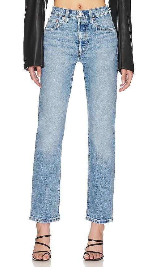 levi's 501 straight jeans in denim-medium.