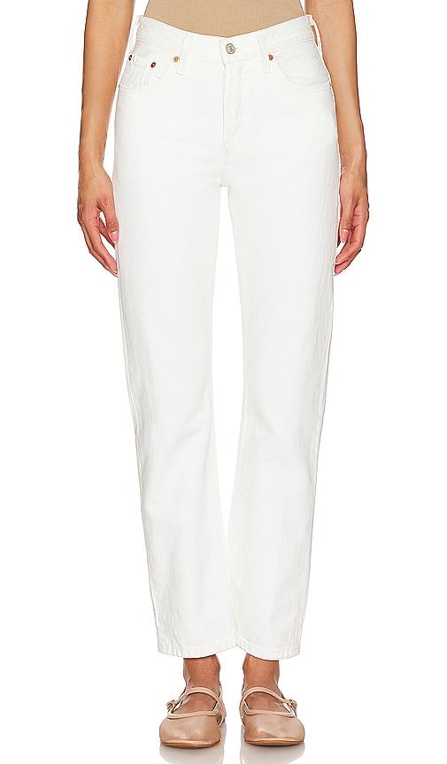levi's 501 straight jeans in white.