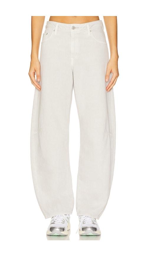 levi's baggy dad barrel in light grey.