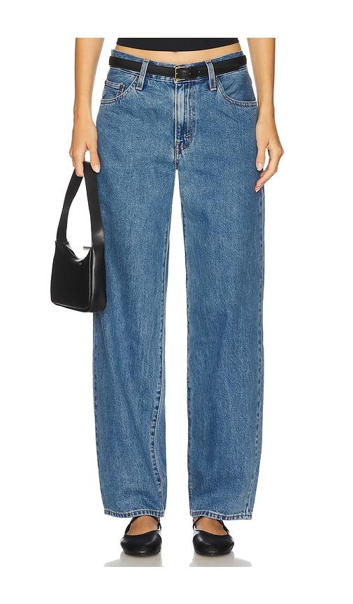 levi's baggy dad jeans in blue.