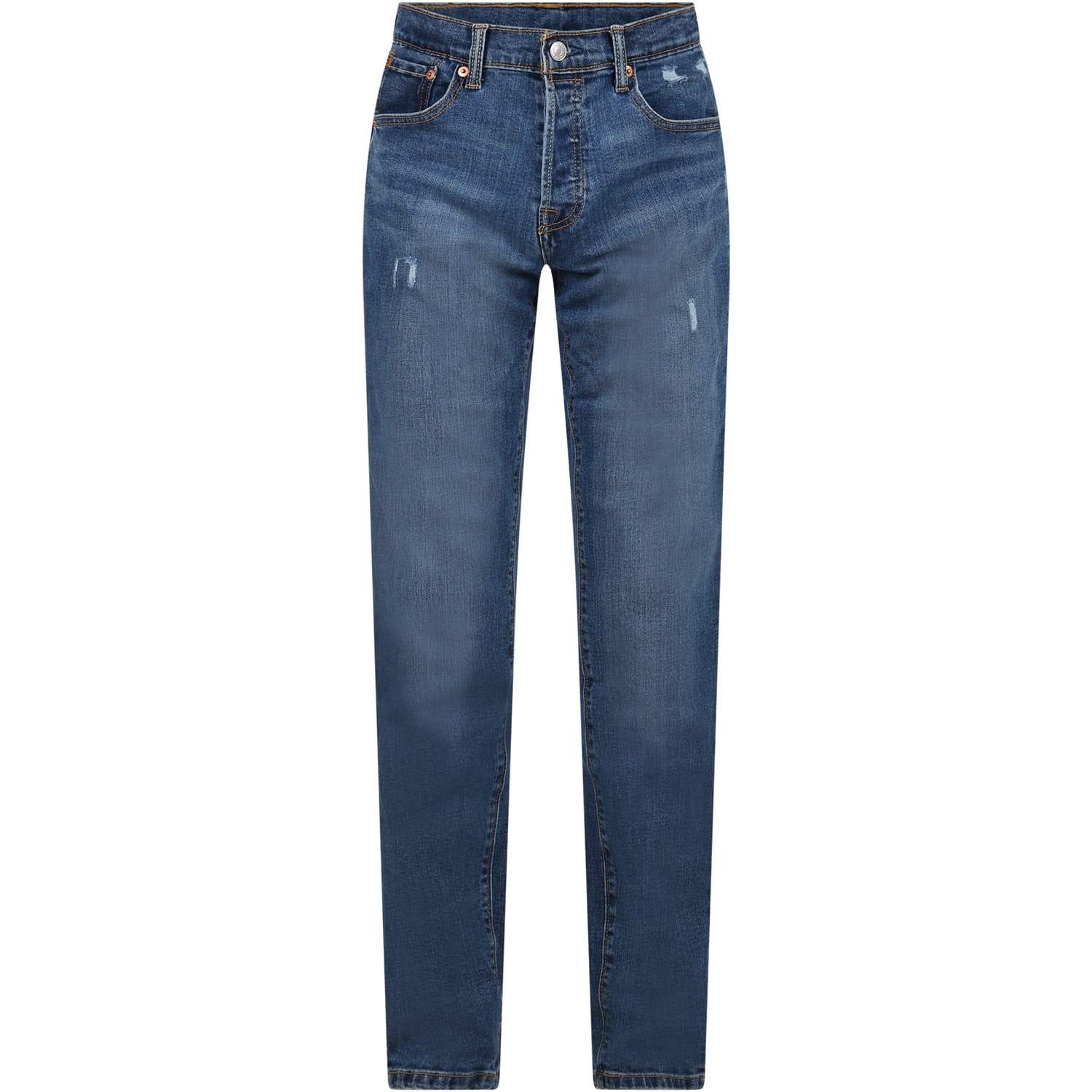 levi's blue jeans for girl with logo