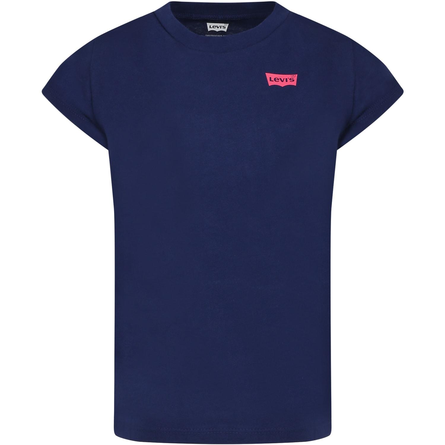 levi's blue t-shirt for boy with logo