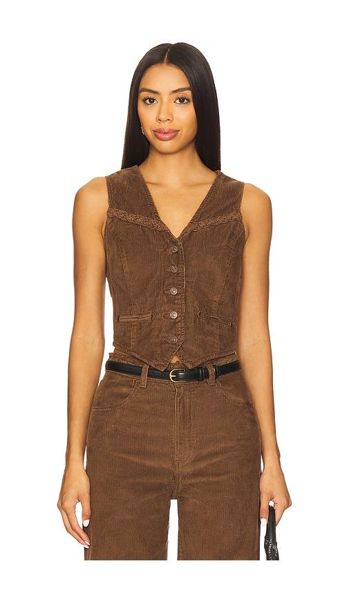 levi's braided vest in brown.
