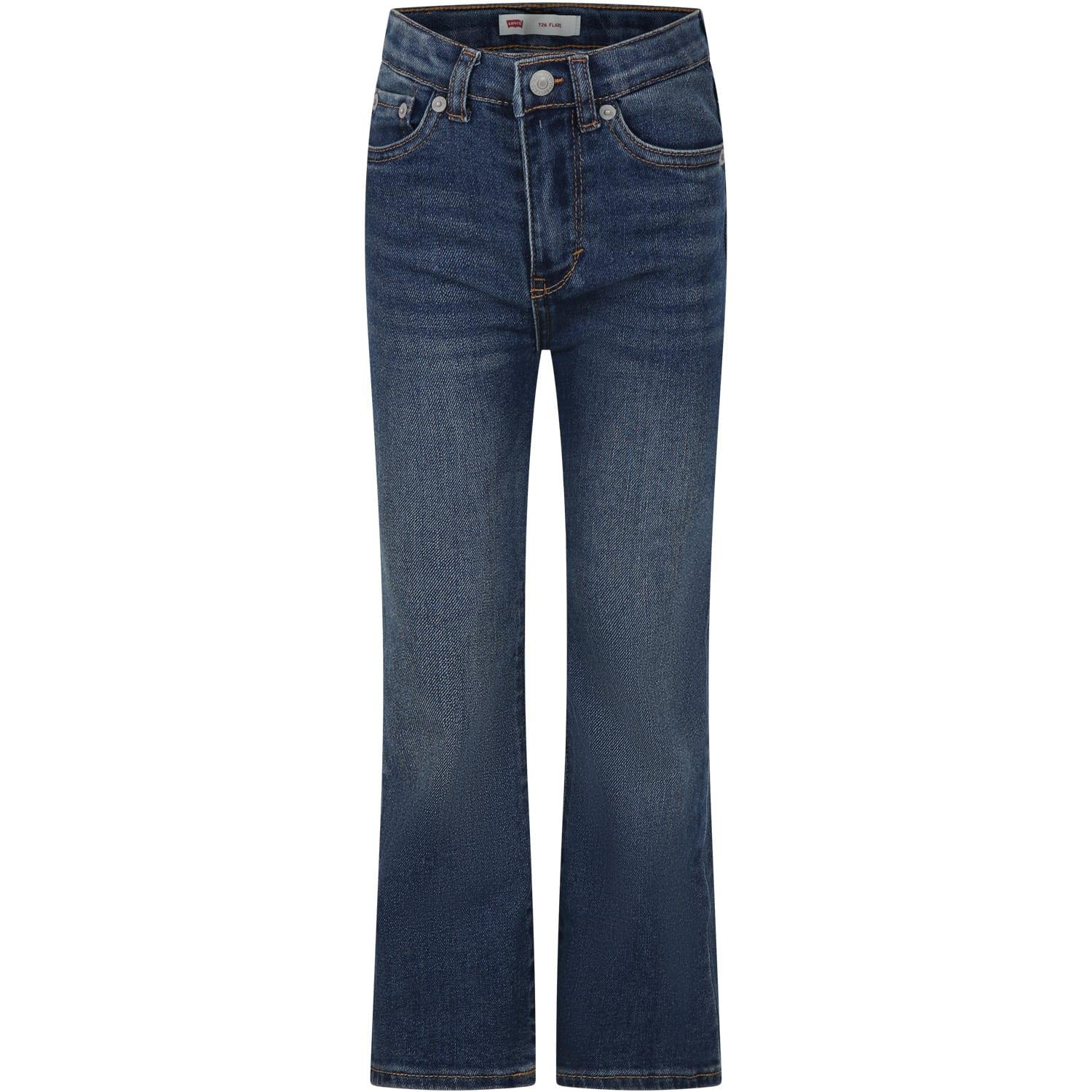 levi's denim jeans for girl with logo patch