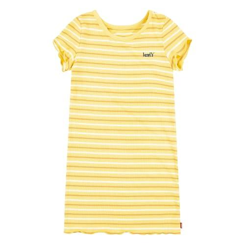levi's girls' rib knit dress, snapdragon yellow