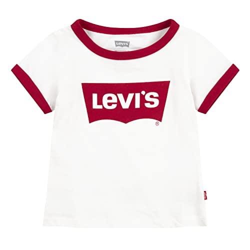 levi's girls classic batwing t-shirt, white, m
