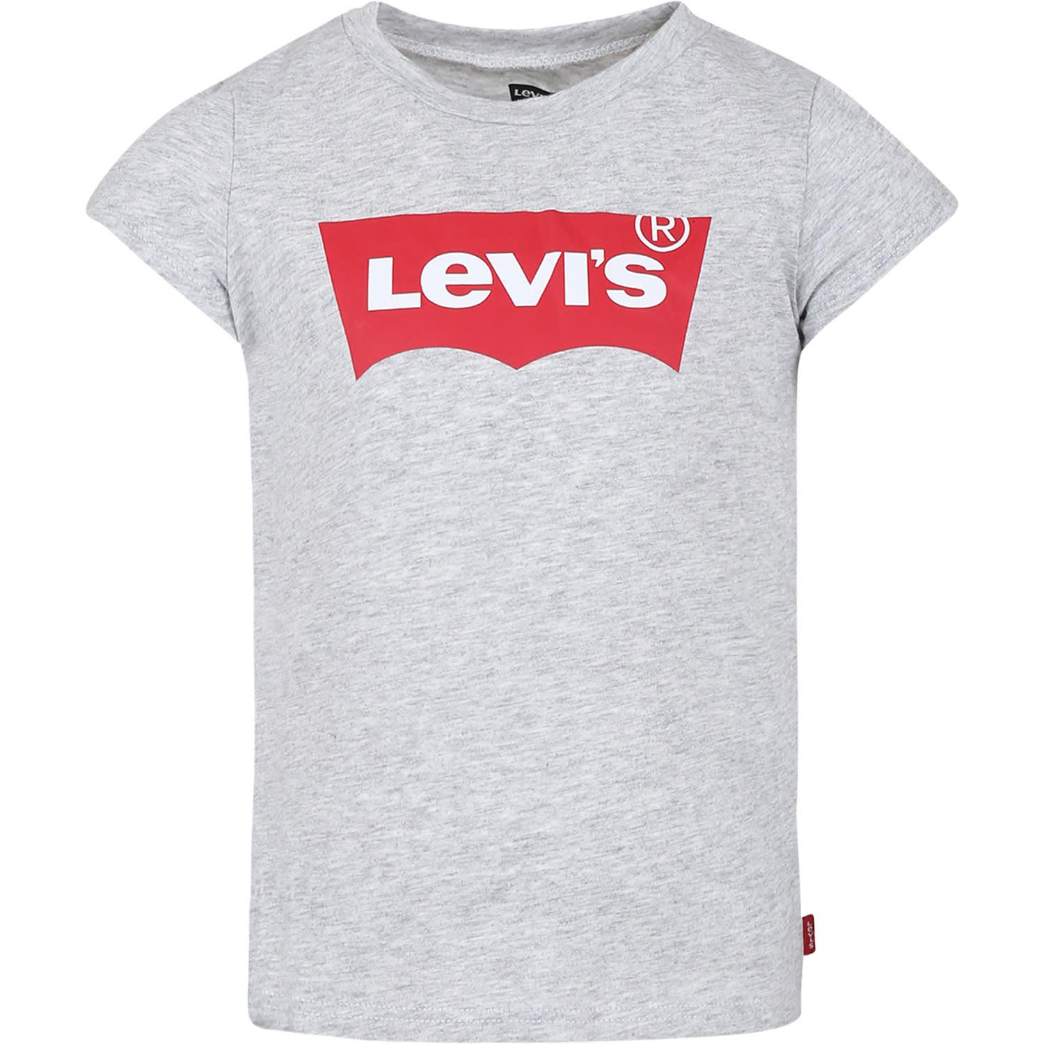 levi's grey t-shirt for girl with logo