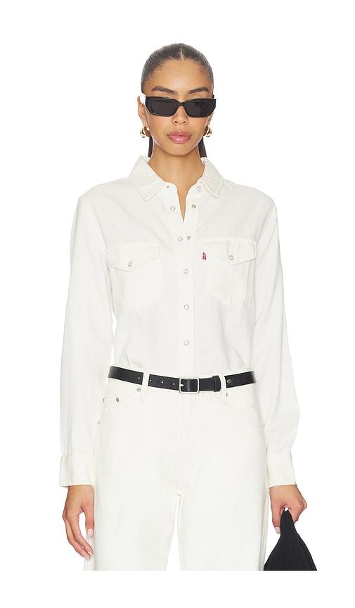 levi's iconic western shirt in white.