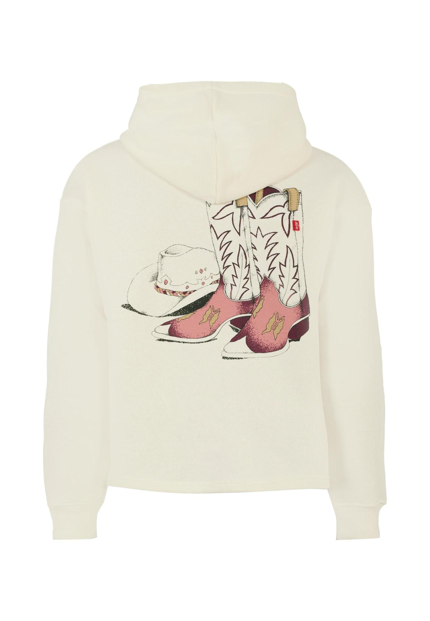 levi's ivory sweatshirt for girl with logo