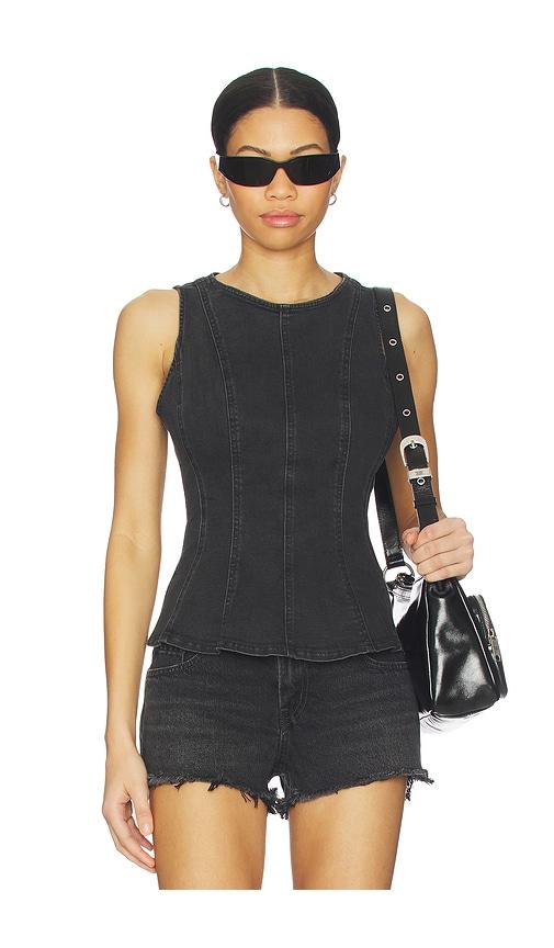 levi's leighton peplum top in black.