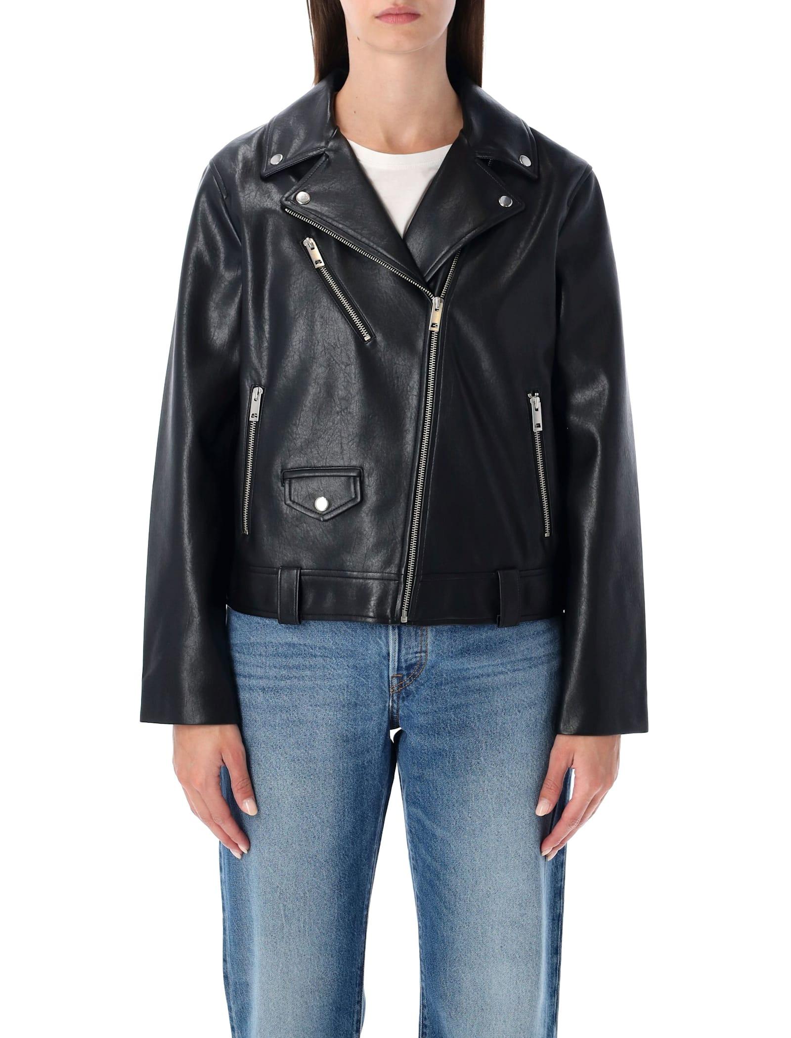 levi's levi s kendal black eco-leather moto jacket