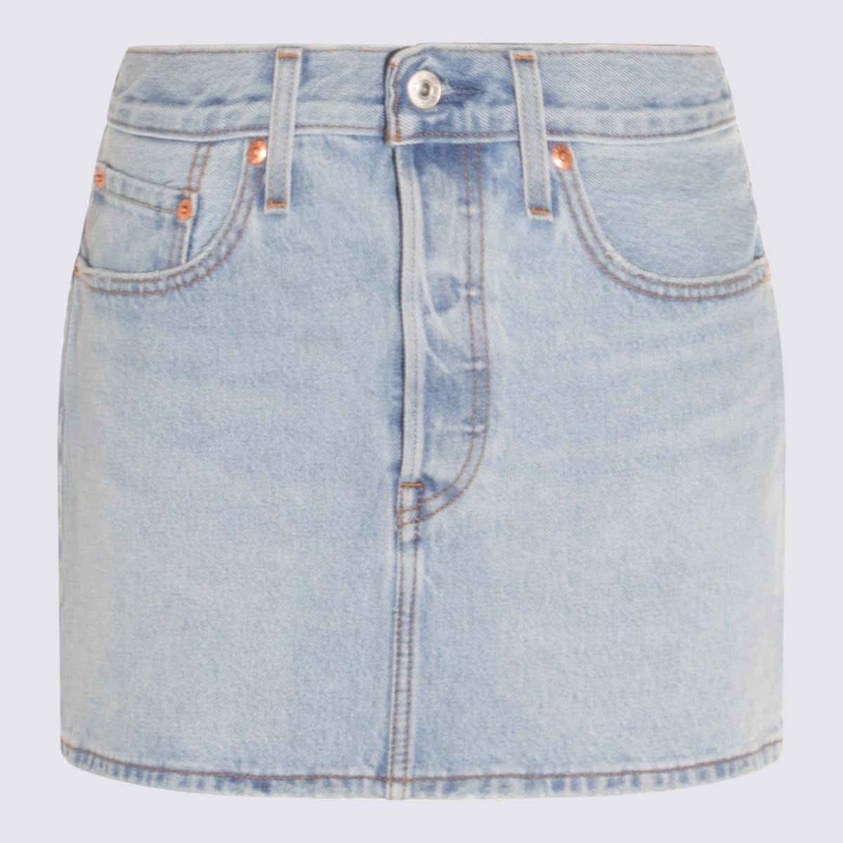 levi's light blue cotton mini skirt