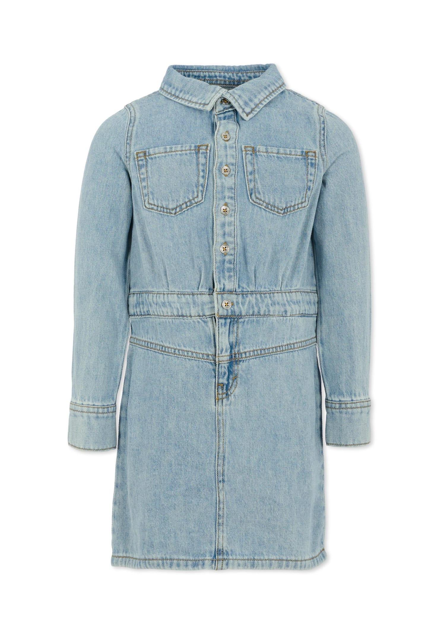 levi's light blue dress for girl with logo