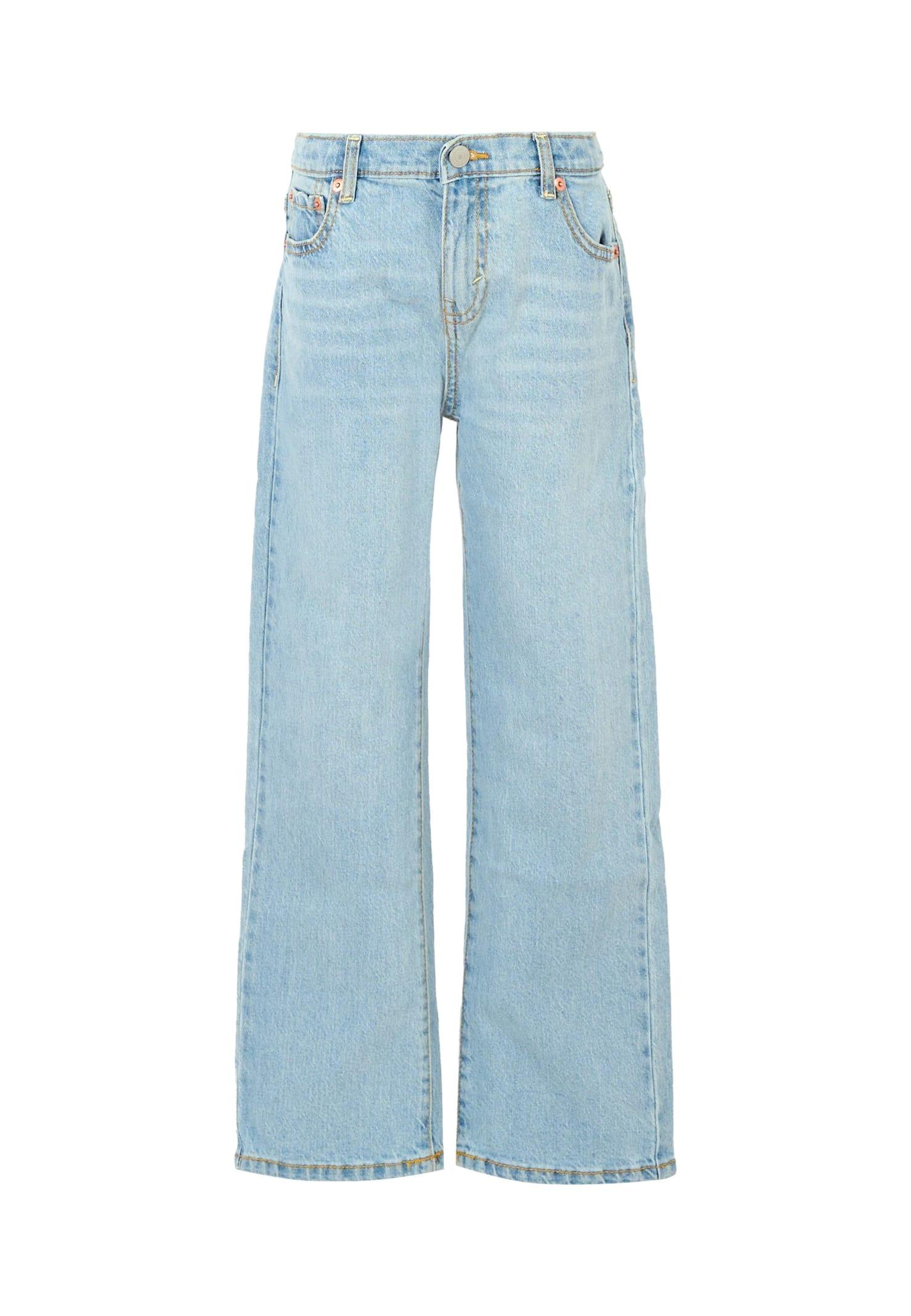 levi's light blue jeans for girl with logo patch