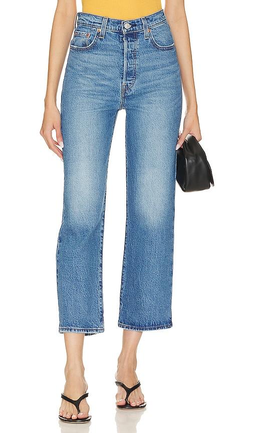 levi's ribcage straight ankle jeans in denim-dark.