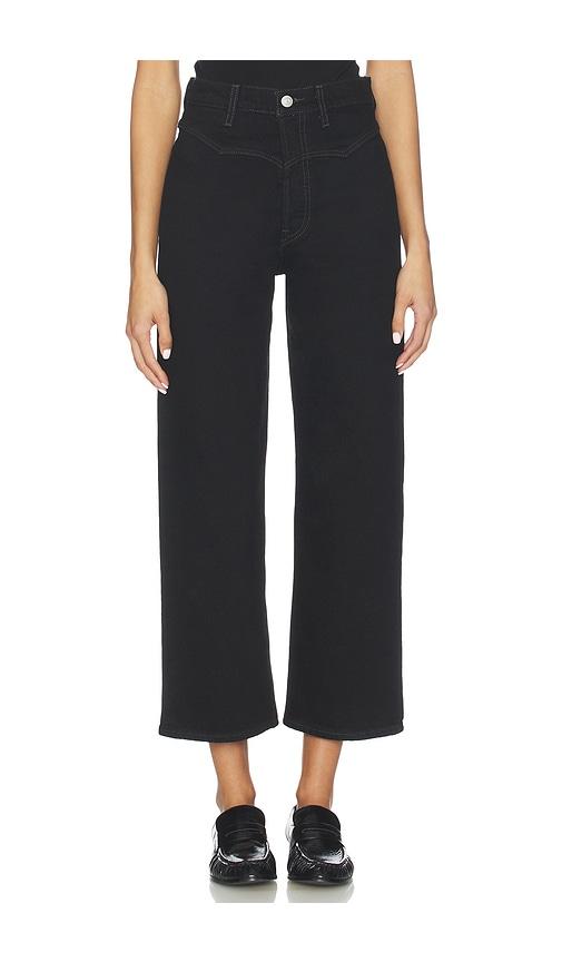 levi's ribcage western yoke jeans in black.