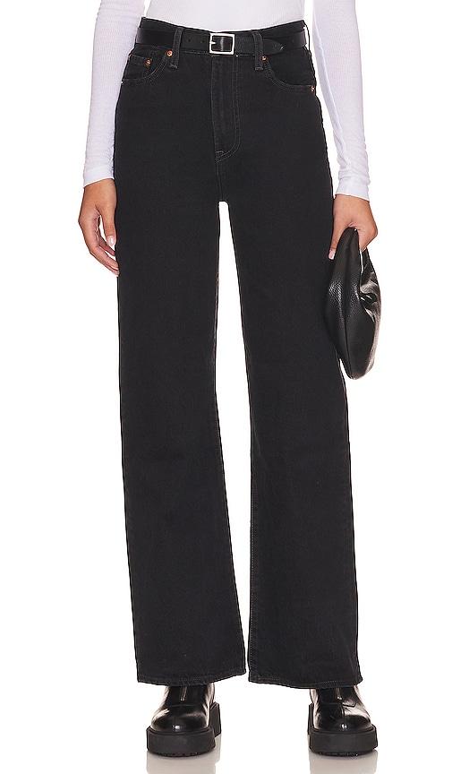 levi's ribcage wide jeans in black.