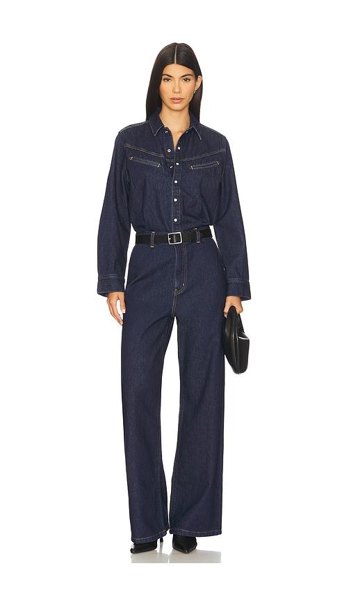 levi's rinoa wide leg jumpsuit in blue.