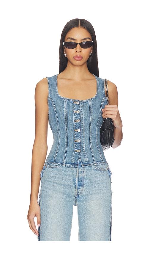 levi's sculpted top in blue.
