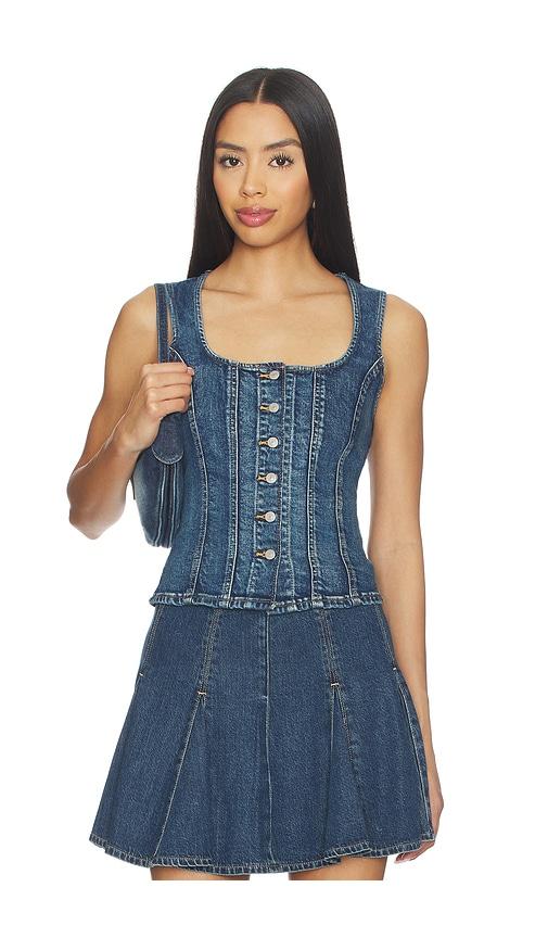 levi's sculpted top in blue.