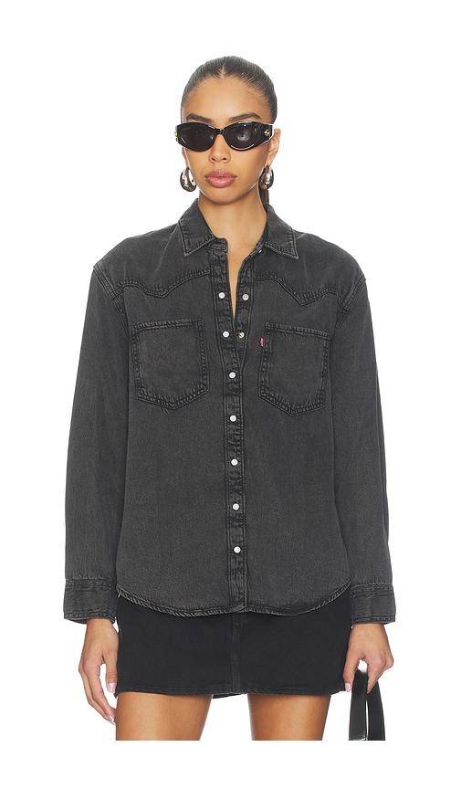 levi's teodora western shirt in black.