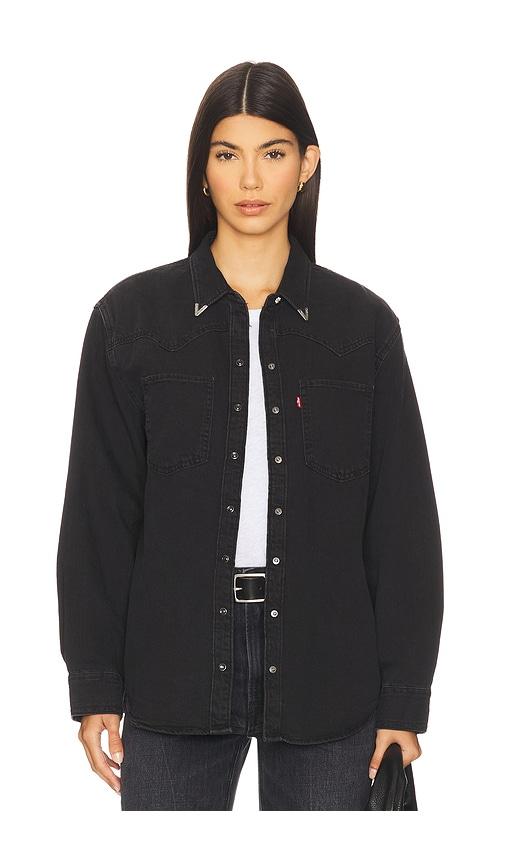 levi's teodora western shirt in black.