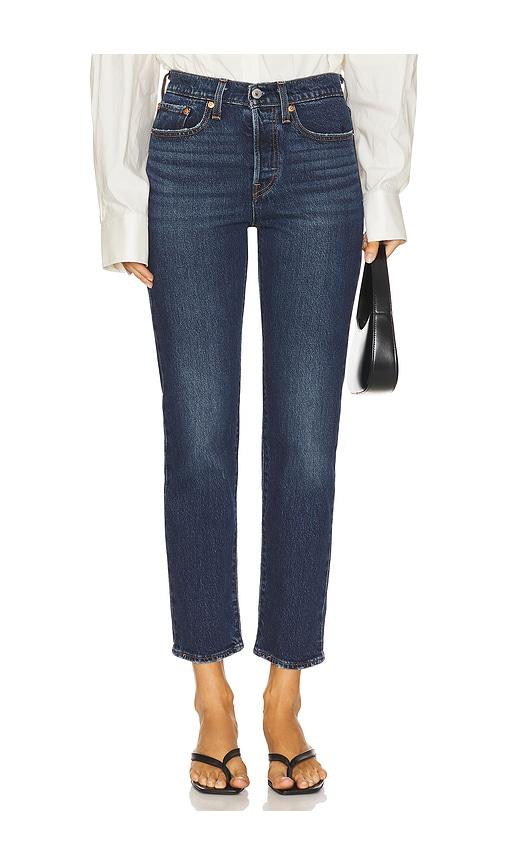 levi's wedgie straight jeans in blue.