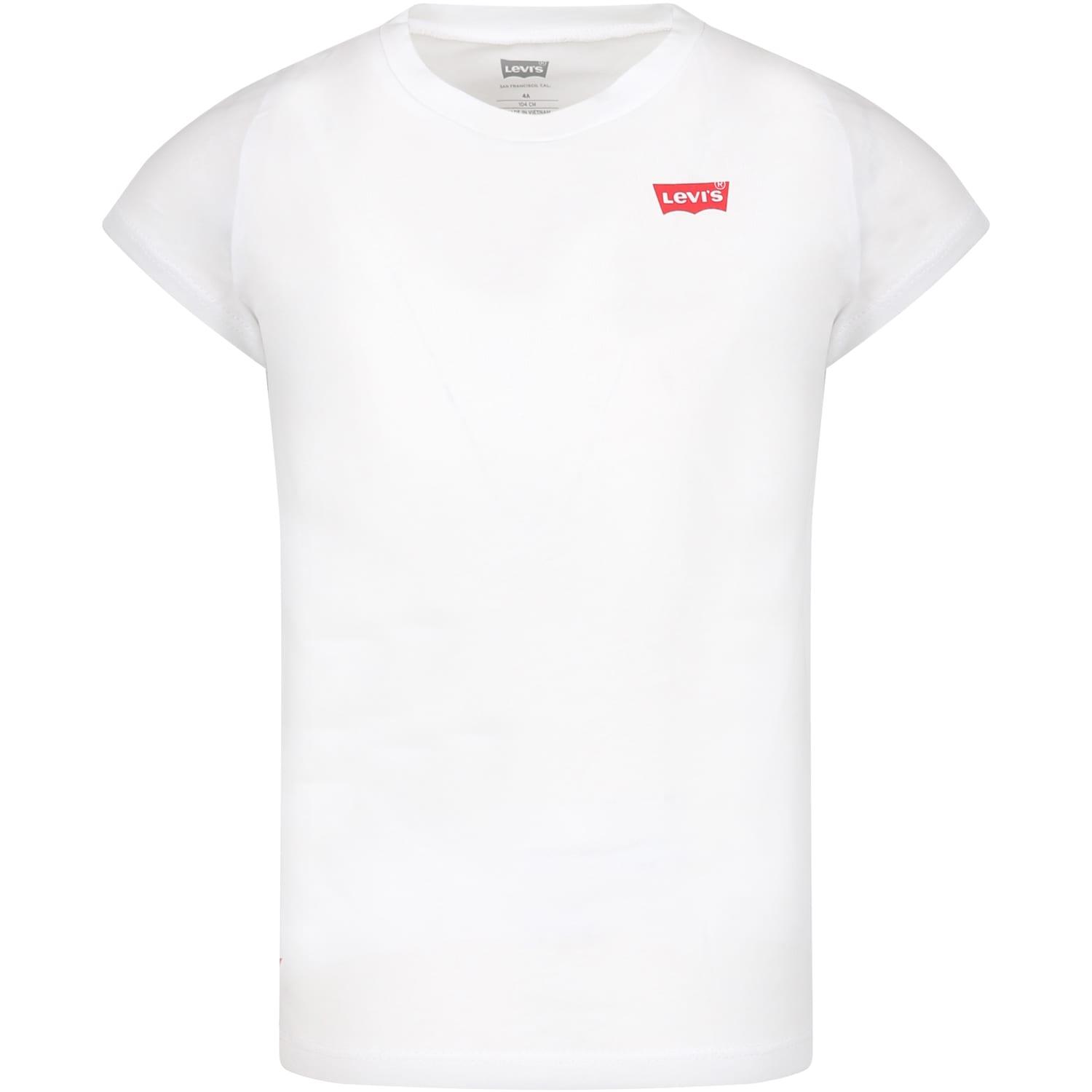 levi's white t-shirt for boy with logo