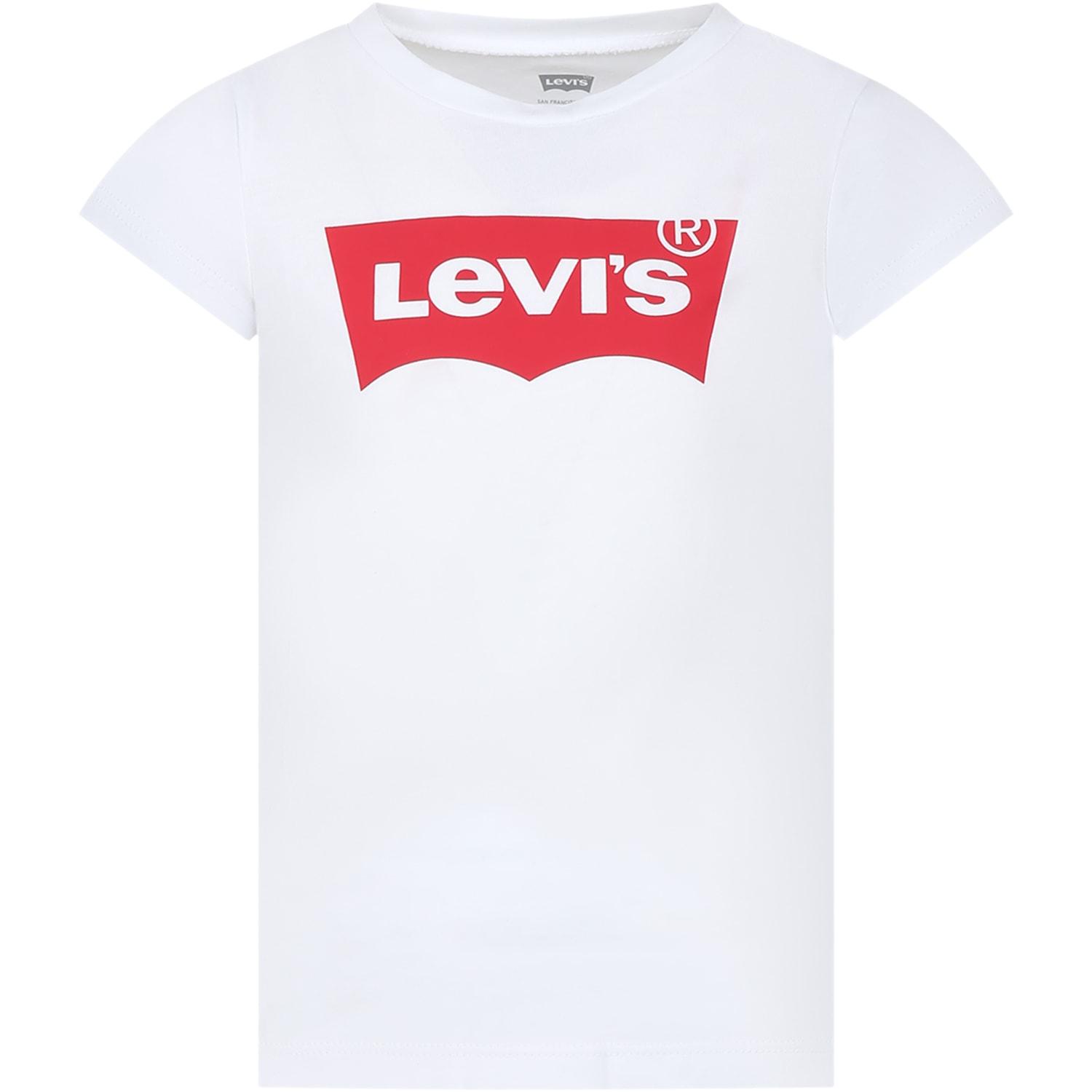 levi's white t-shirt for girl with logo