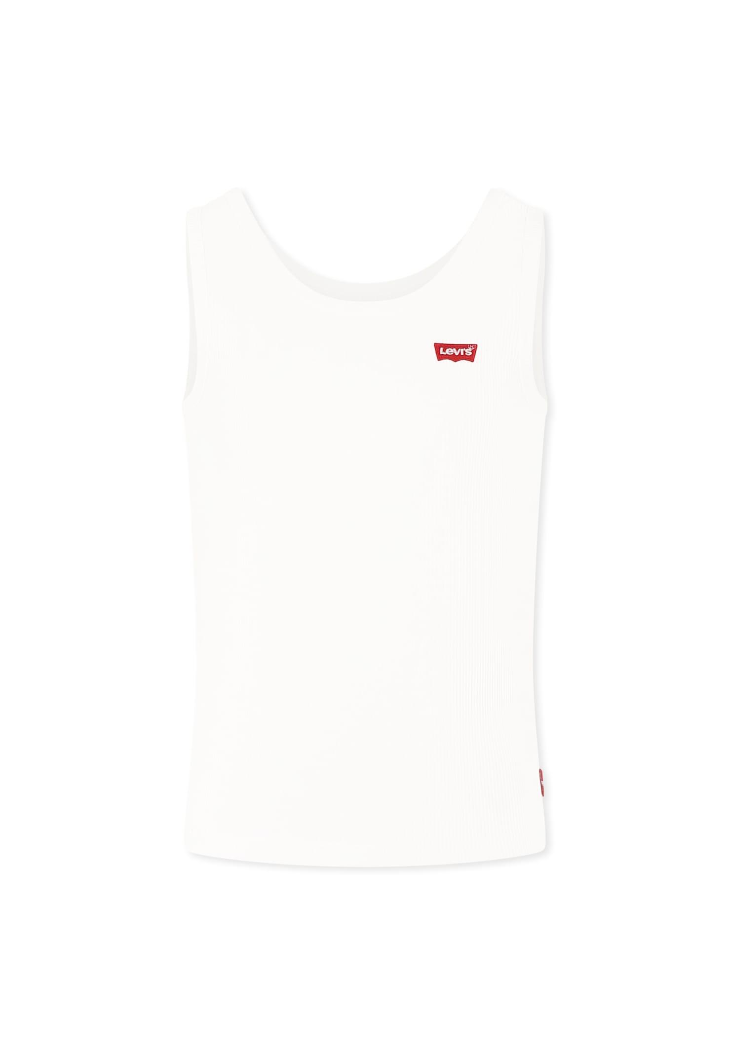 levi's white tank top for girl with logo