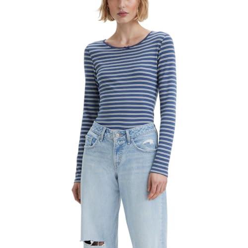 levi's women's arden tie front top, tab stripe bright cobalt, xx-large