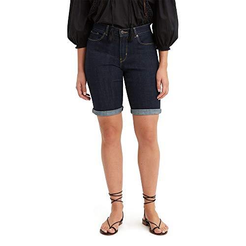 levi's women's bermuda shorts, royal rinse - dark indigo, 34 (us 18)