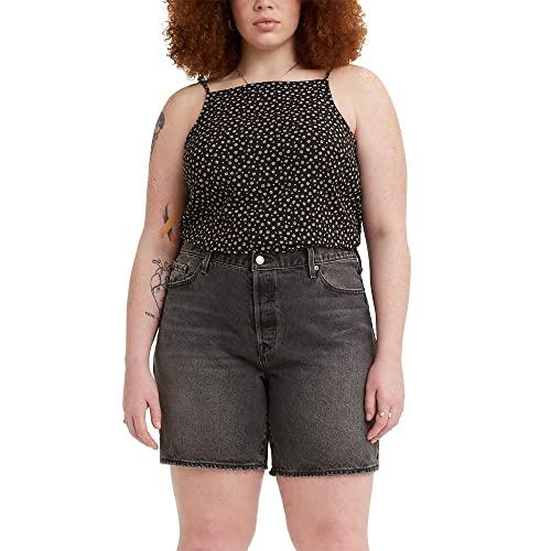 levi's women's camila tie back camisole tank top, caviar-black, x-small