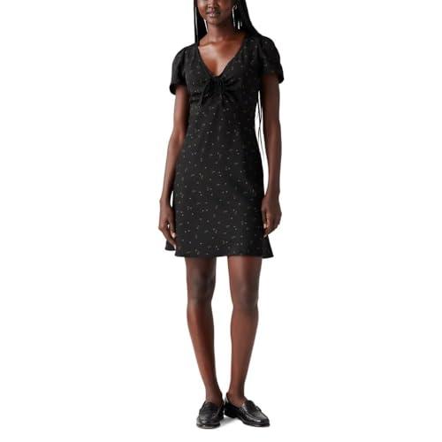 levi's women's delray short sleeve mini dress (also available in plus), (new) virgo ditsy caviar