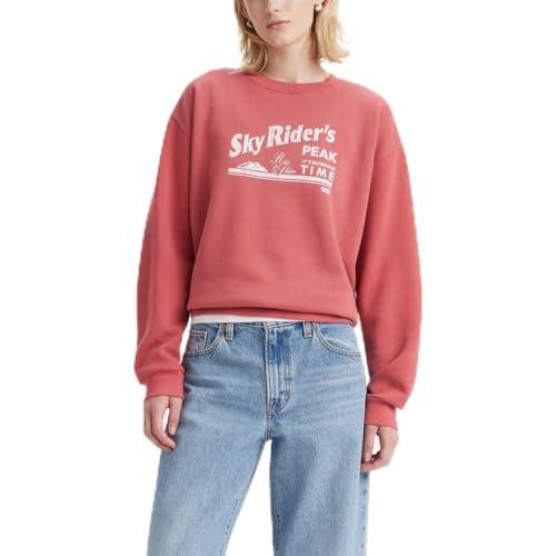 levi's women's graphic everyday crew (also available in plus), (new) sky riders peak marsala