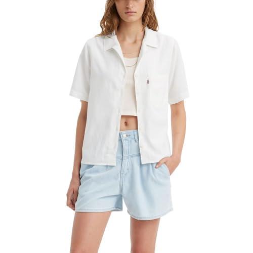 levi's women's joyce resort shirt (also available in plus), (new) bright white