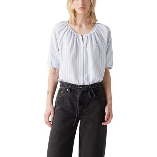 levi's women's leanne blouse, ilya stripe kentucky blue