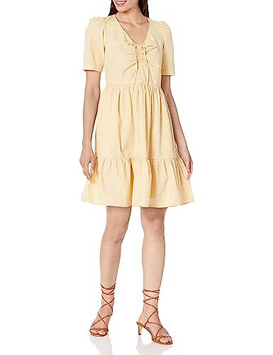 levi's women's marcella trapeze dress, evelyn floral almond cream, x-large