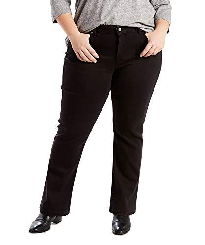 levi's women's plus-size 414 classic straight jeans, soft black, 36 (us 18) r