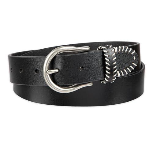 levi's women's thread detail casual style belt for jeans, skirts, dresses, black, large