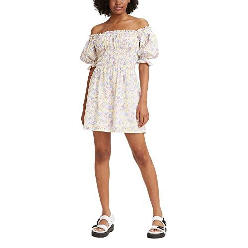 levi's women's verenne mini dress, caitlyn floral cloud dancer-multi-color, large