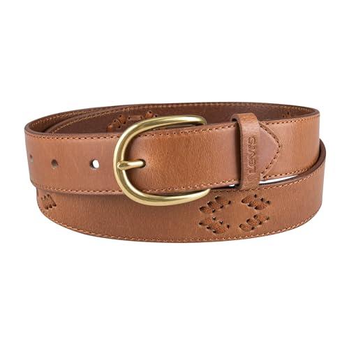 levi's women's western inspired fashion belts for jeans, trousers and dresses, tan lace, large