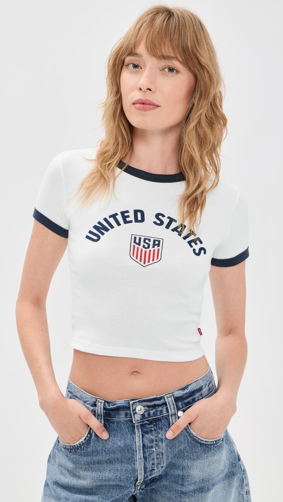 levi's x world cup usa retro ringer baby tee