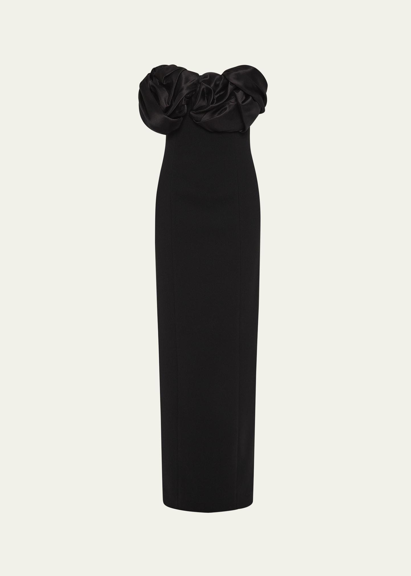 levi strapless column gown