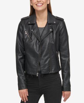 levis womens classic faux leather asymmetrical moto jacket
