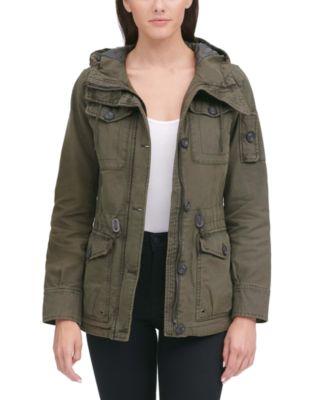 levis womens hooded military jacket